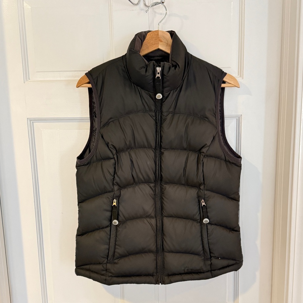 L.L. Bean Black Goose Down Puffer Vest Small